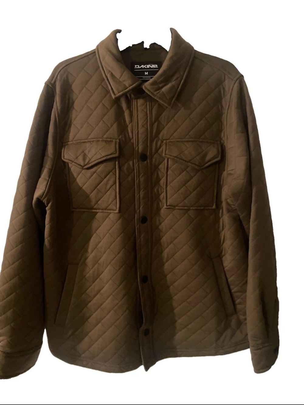 Dakine Men's Quilted Snap Up Over Shirt Jacket Brown Size M surfer skater brown